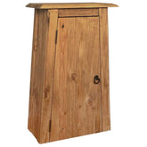 Wall Cabinet Brown Solid pine wood 16.5x9.1x27.6 in Wall Cabinet