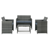 Patio Sofa Set Set of 4 Gray