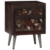 Bedside Cabinet Multicolor Solid reclaimed wood and steel
