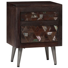 Bedside Cabinet Multicolor Solid reclaimed wood and steel