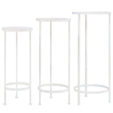Plant Stand Antique White Metal Medium Stackable Plant Stand