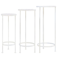 Plant Stand Antique White Metal Medium Stackable Plant Stand