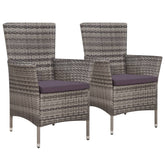 Dining Chair Set of 2 Gray and dark gray