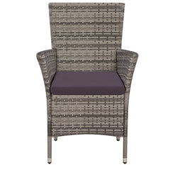 Dining Chair Set of 2 Gray and dark gray