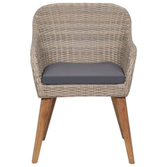 Outdoor Chair Set of 2 Brown PE Rattan Medium Removable Covers