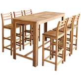 Bar Table and Chair Brown Solid acacia wood with oil finish Durable
