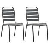 Outdoor Chair Set of 2 Dark Grey E-coated and powder-coated steel