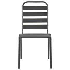 Outdoor Chair Set of 2 Dark Grey E-coated and powder-coated steel