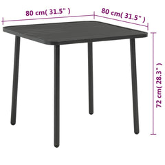 Outdoor Table Dark Grey E-coated and Powder-Coated Steel