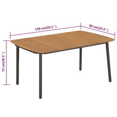 Dining Table Brown Solid Acacia wood Large Durable Dining Table