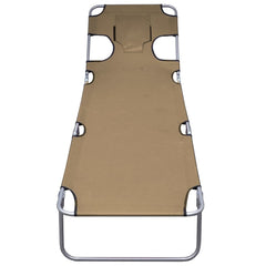 Sunlounger Taupe Powder-Coated Steel Standard Foldable