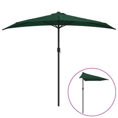 Garden Parasol Green Polyester, Aluminum, Steel