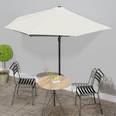 Garden Parasol Sand Polyester, Aluminum, Steel 118.1 x 61.0 in