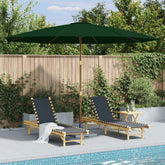 Garden Parasol with Wooden Pole 137.8 Green