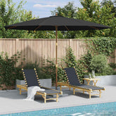 Garden Parasol Anthracite Polyester, Wooden Pole Large