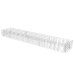 Gabion Raised Bed Silver Galvanized Steel Large