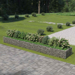 Gabion Raised Bed Silver Galvanized Steel Large