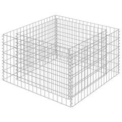 Gabion Raised Bed Silver Galvanized steel 35.4 x 35.4 x 19.7 in