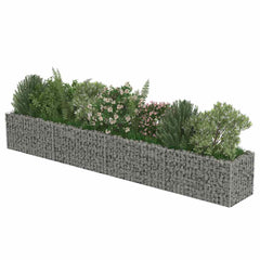 Gabion Raised Bed Silver Galvanized steel 141.7x19.7x19.7 in