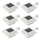 Six white 4.7-inch square LED solar outdoor lights with mounting brackets.
