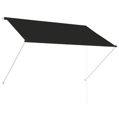 Anthracite steel retractable awning, 78.7 by 59.1 inches, extended with crank arms.