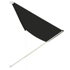 Anthracite steel retractable awning, 157.5x59.1 inches, extended with black canopy.