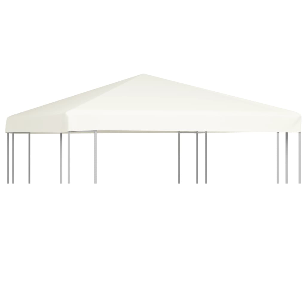 Cream white 9.8x9.8 ft water-resistant gazebo top cover on frame.