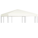 Cream white 9.8x9.8 ft water-resistant gazebo top cover on frame.