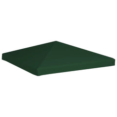 Green polyester PVC-coated gazebo top cover, 9.8x9.8 ft, square shape.