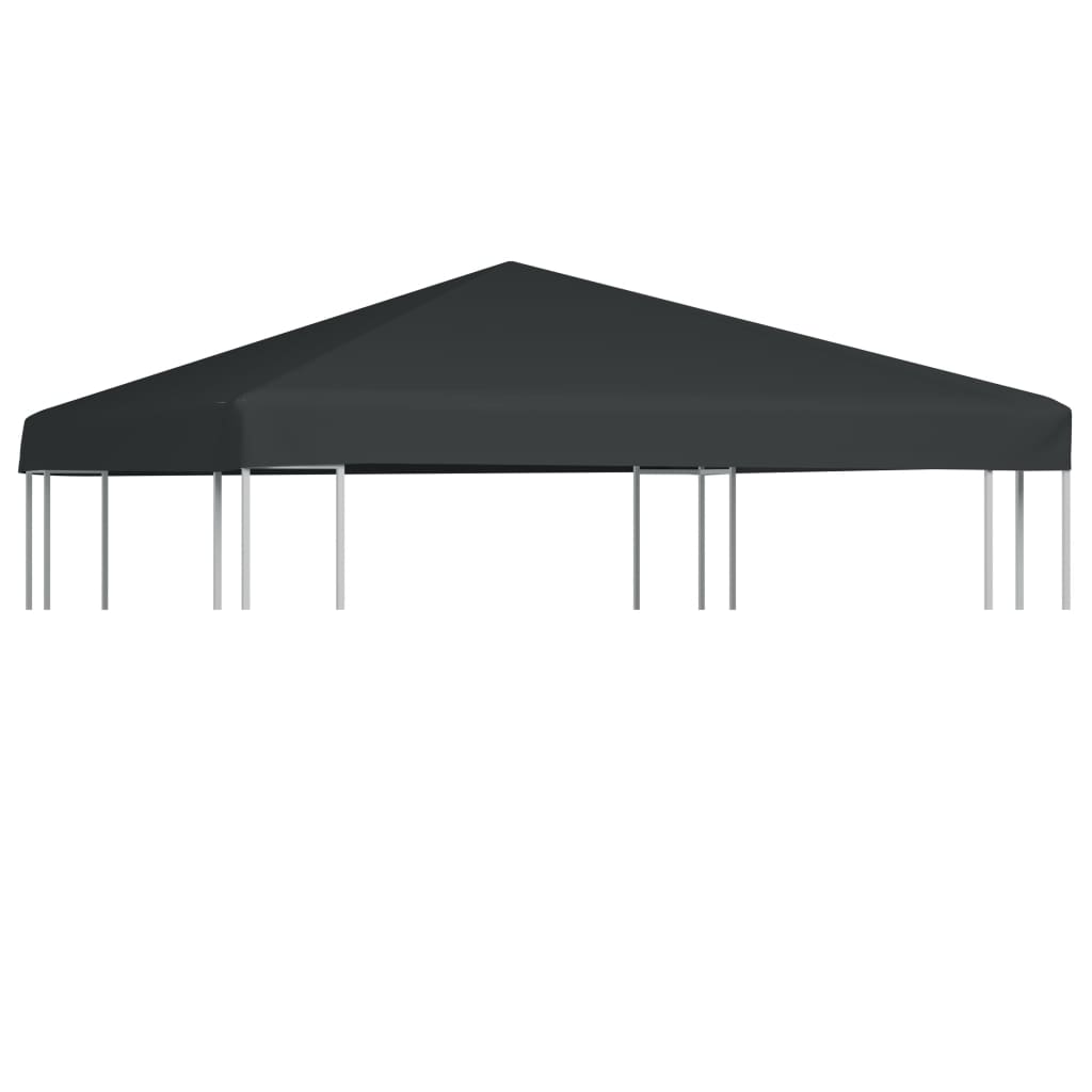 Gray polyester gazebo top cover, 9.8x9.8 ft, with snap-on design.