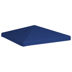 Blue polyester gazebo top cover, 9.8x9.8 ft, square shape.