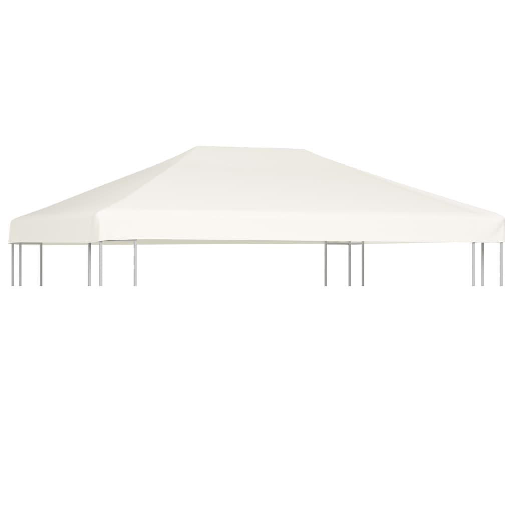 Cream white water-resistant gazebo top cover, 13.1 by 9.8 feet, with metal frame.
