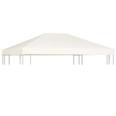 Cream white water-resistant gazebo top cover, 13.1 by 9.8 feet, with metal frame.
