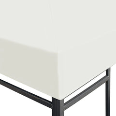 Cream white water-resistant gazebo top cover, 13.1x9.8 feet, with hook and loop fasteners.
