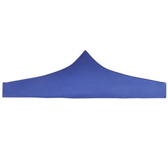 Blue 9.8x9.8 ft party tent roof made of UV and water-resistant fabric.