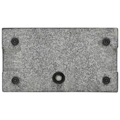 Black rectangular granite parasol base, 55.1 lb, with center hole and corner feet.