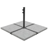 Gray granite square umbrella weight plate with a 55.1 lb solid base for stability.