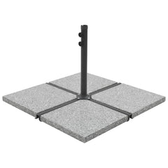 Gray granite square umbrella weight plate with a 55.1 lb solid base for stability.