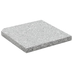 Gray granite square umbrella weight plate with a solid 55.1 lb base for stability.