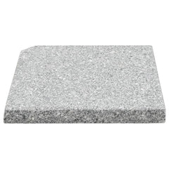 Gray granite square umbrella weight plate with a 55.1 lb solid base for stability.