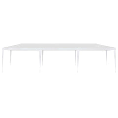 White PE outdoor party tent with a sturdy steel frame, UV and water-resistant features.