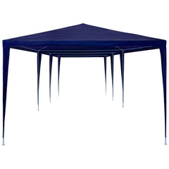 Blue PE canopy tent with a 9.8'x29.5' steel frame and 6.6' eave height for outdoor events.