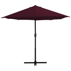 Bordeaux red garden parasol with aluminum pole, 181x106cm size.