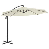 Large Cantilever Garden Parasol Sand Polyester Fabric