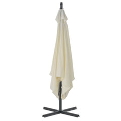 Large Cantilever Garden Parasol Sand Polyester Fabric