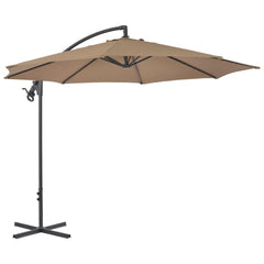 Cantilever Garden Parasol Taupe Polyester, Steel Large