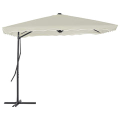 Garden Parasol Sand Polyester 98.4x98.4 in Rotatable