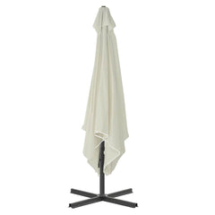 Garden Parasol Sand Polyester 98.4x98.4 in Rotatable