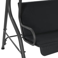 Garden Swing Chair Anthracite Powder-coated steel 66.9x43.3x60.2 in
