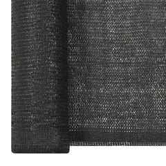 Rolled black HDPE privacy net measuring 3.3 ft by 82 ft.